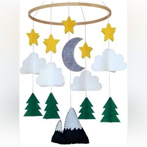Sorrel + Fern Woodland Nursery Mobile with Stars and Trees